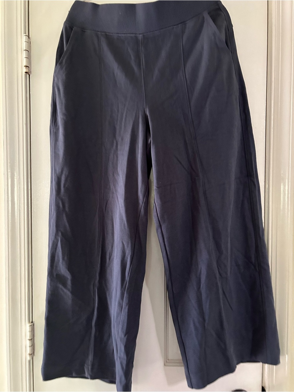Pact Airplane Pintuck Everyday Wide-Leg Pants in Steel Blue - Picture 8 of 10